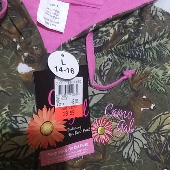 Pink For The Cure "Yes Deer" Print Hoodie & Pants - Picture 3 of 8